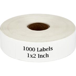 1000 Pcs Food Labels, Blank Removable Freezer Labels, Water and Oil Resistant Stickers for Food Containers, Jars and Pantry Organization (1" x 2")