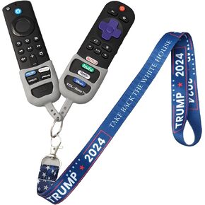 Donald Trump Lanyard - 2 Free Remote Rangler Included - Never Lose Your Remotes Again Take Back The White House 2024 (Blue Lanyard 2 Remote Holders)