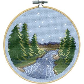 Design Works Crafts Starry Night Counted Cross Stitch Kit with Hoop