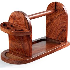 Savina Hardwood Yarn Holder for Knitting & Crochet, Heavy-Duty Horizontal Yarn Spindle Dispenser, Durable Yarn Ball Organizer, Ideal Craft Companion
