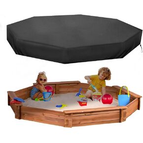 Octagon Sandbox Cover, Outdoor Garden Outdoor Octagon Sand Box Cover, 420D Oxford Cloth Waterproof, Windproof and Dustproof, Suitable for Children's Sandbox Protection (Black,84" X 78" X 9")