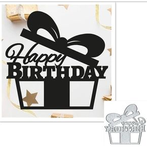 Happy Birthday Gift Metal Die Cuts, Happy Birthday Gift Cutting Dies Cut Stencils DIY Scrapbooking Cards Decorative Embossing Paper Dies for Album Card Scrapbooking Making