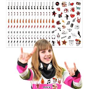 900 Rock and Roll Labels Stickers 80s 90s Party Supplies Musician Guitar Rap Birthday Baby Party Favors Decorations Favors Decals