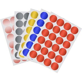 Royal Green Colored Labels 1" inch in 13 Assorted Colors - Sticker Dots 25mm one inch - 312 Pack