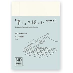 DESIGNPHIL Midori 15346006 Notebook, MD Notebook, A7, Square Ruled