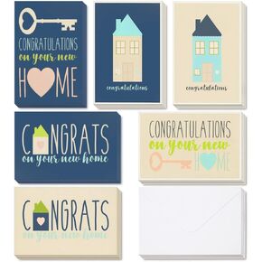 BEST PAPER GREETINGS 36 Pack Congratulations On Your New Home Greeting Cards with Envelopes Assortment Set for House Warming (6 Designs, 4x6 In) House Greeting Card - Congrats on Your Home Cards