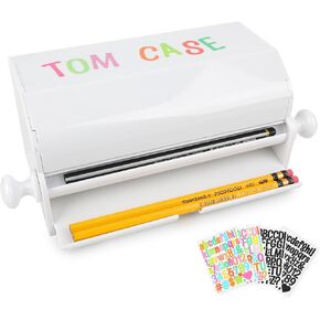 Acrylic Rolling Knob Pencil Storage Box for Classroom with 4 sheet Stickers