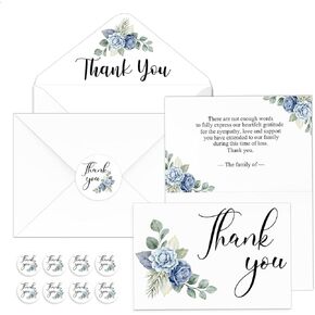 Marspark 25 Pack Thank You Sympathy Cards Funeral Thank You Cards with Envelopes Sticker and Message Memorial Bereavement Postcards for Family Friends Loved Ones Celebration of Life(Cardinals)