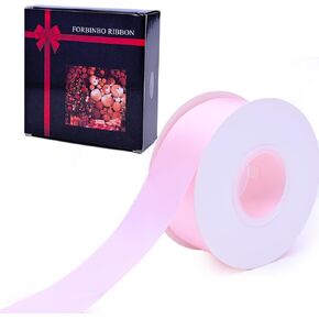 Solid Color Double Faced Satin Ribbon 2" X 25 Yards ，Ribbons Perfect for Gift Wrapping，Wedding Invitations Birthday Party Decoration Bow Making Bridal Bouquets DIY Crafts(Pink)