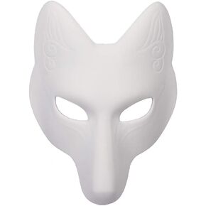 1Pcs Halloween DIY Fox Mask Animal Fox Mask DIY Craft Mask for Easter Halloween Cosplay Masquerade Parties Costume Accessory