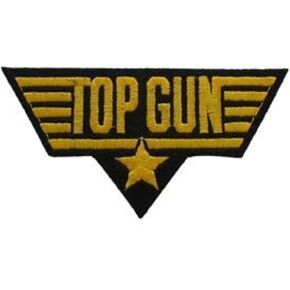 EagleEmblems PM0246 Patch-USN,TOP Gun,Gold (4.25'')