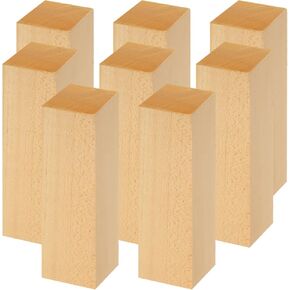 Acrux7 8 Pack 8 x 2 x 2 Inch Basswood Carving Blocks Kit, Unfinished Bass Wood Blocks for Wood Carving, Whittling, Soft Wood Carving Blocks for Crafts