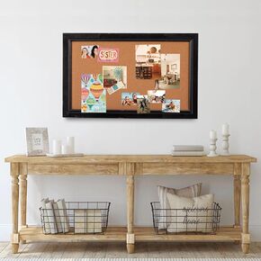 SOFE Decorative Cork Boards for Walls 18 X 29 Inches, Wood Framed Bulletin Board, Pin Boards Vision Board Office Wall Decor, Rustic Picture Board for Photos, Memo Board, Green