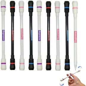 16PCS Novelty Spinning Pens Writable Twirling Pens Rotating Gel Pen Spin Mod Pen 0.5mm Stress Releasing Brain Training for Adults Office Supplies