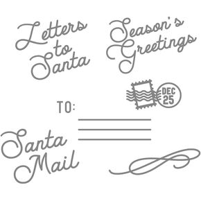 Ellen Hutson, Essentials by Ellen, Santa Mail Hot Foil Stamp Set, Stamping, Papercrafts, Card Making, Scrapbooking, Die Cutting, DIY, Foiling, Christmas, Mail, Santa, Letters, Words, Greetings