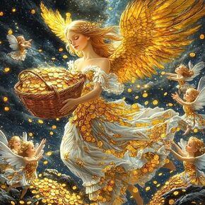 MAXBYE Coin Goddess Diamonds Painting Kits for Adults, 5D DIY Angels Diamond Art Kit Full Round Drill for Beginners, Diamond Art Painting and Crafts Crystal Sets for Home Wall Decor 12x12in