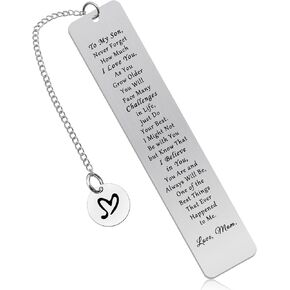 to My Son Gifts from Mom Father Bookmark 18th Birthday Gifts for Son Love You Gifts Mother to Son Graduation Gifts from Dad Christmas Back to School Inspirational Gift for Son from Parents