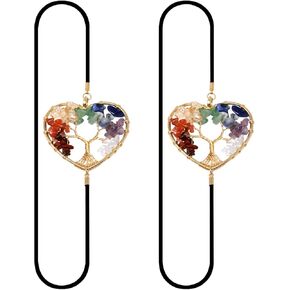 yueton 2PCS Tree of Life Elastic Bookmarks Vintage Alloy Crystal Gemstones Beaded Tree Bookmarks Book Markers Christmas Thanksgiving Birthday Gift for Book Lovers Teacher Student Family Friends