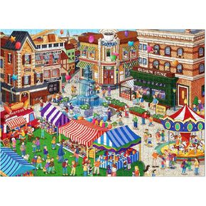 Vintage Village Town Puzzles for Adults 500 Pieces, Toys & Game Puzzle, Hobbies for Birthday, Colorful House Decor Floor Puzzle,Home Decoration Wall Decor,Personalized Gift for Teenagers & Adults