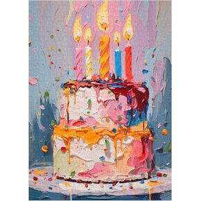 Birthday Cake Puzzles for Adults,Colorful Cake Art Puzzles for Adults Painting Puzzle, Happy Birthday Puzzle Food Challenging Jigsaw Puzzles for Adults