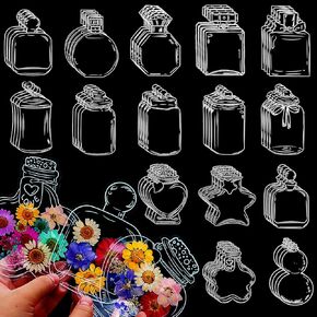 مرجعية DIY ، حجم كبير الحجم الشفاف المجفف الإشارات الإشارات المرجعية لزهور صانع الزهور المصنوعة يدويا ديي شفافة جميلة