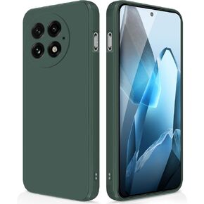 Silicone Case Compatible with Google Pixel 8A, Full Body Silky Soft Touch Phone Case with Camera Protection, Shockproof Cover with Microfiber Lining, Green