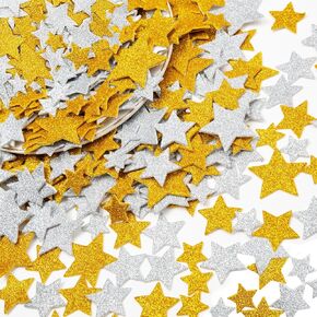 200PCS Glitte Foam Stickers, Glitter Star Stickers, Self Adhesive Foam Stars for Kids Crafts, Star Stickers for Scrapbook Stickers, Gold Stars for DIY, Glitter Stickers for Cards and Decorations