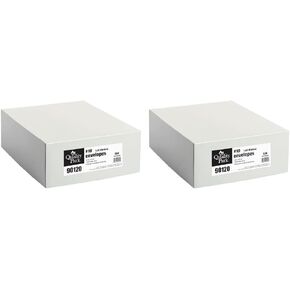 Quality Park #10 Window Envelopes, Single Window, 4-1/8 x 9-1/2 Inches, 24 lb White, Gummed, 500 per Box (QUA90120)