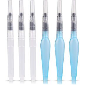 6pcs Envelope Moisteners, Pencil Style Letter Sealer Envelope & Stamp Moisteners with Nylon Bristle Envelope Licker Tool Mailing Moistener Wetter Roller for Office School Home (White & Blue)
