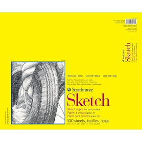 Strathmore 300 Series Sketch Pad, 14x17 inch, 100 Sheets, Glue Bound - Artist Sketchbook for Drawing, Illustration, Art Class Students
