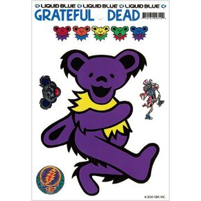 Liquid Blue Grateful Dead Purple Dancing Bear - Bumper Sticker/Decal