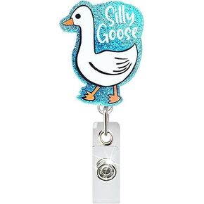 Funny Cartoon Retractable Badge Reel Holder Cute Cartoon Design Name Tag Card Gift Alligator Badge Accessories Office Supplies forr Nurses Doctors Office Workers