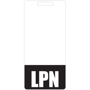 LPN Badge Buddy (Blue) - Vertical Heavy Duty Badge Tags for Licensed Practical Nurses - Double Sided Identification Card