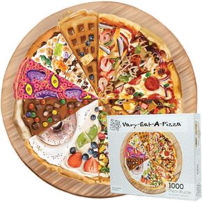 Puzzles for Adults 1000 Pieces - Challenging Fun for The Whole Family - Round Pizza Shape - Vary-Eat-A-Pizza by Keepin' You Puzzled