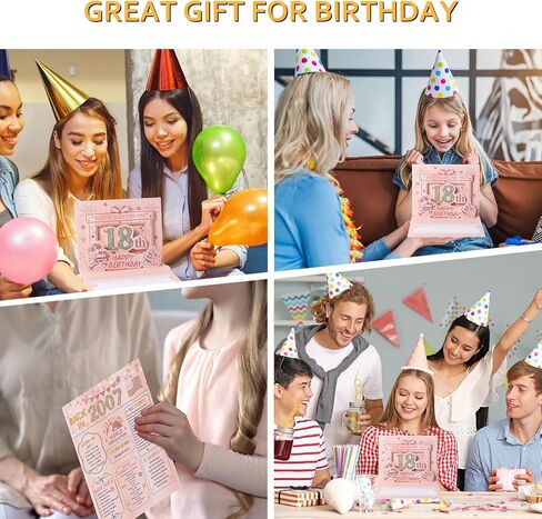 HOMANGA 18th Birthday Card, 3D Pop Up 18th Birthday Card for Girls Her, Back in 2007 Card with Envelope, 18th Birthday Gifts for Daughter, Sister (Rose Gold) in Kuwait