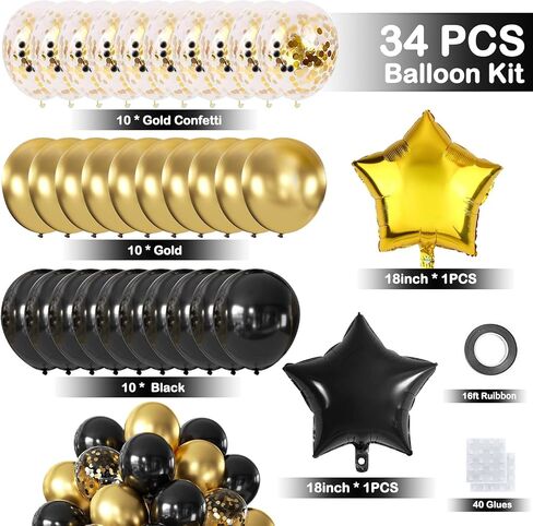Green Black Birthday Decorations, Happy Birthday Banner, Backdrop, Balloons, Honeycomb Balls, Star Foil Balloons, Stars Hanging Swirls & Cake Topper for Baby Boys Girl Men Women Birthday Decoration in Saudi Arabia