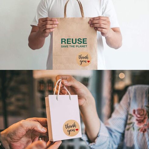1 Rolls/500Pcs Thank You Stickers Self Adhesive Kraft Paper Label Stickers for Gift Wrapping Baking Wedding Birthday Party Christmas, 25mm in Saudi Arabia