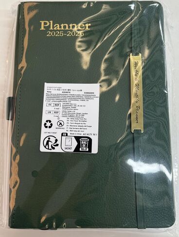 AUAUY Planner 2025-2026:A5 18-Month Diary Jan 2025-Jun 2026,Leather Hardcover, 2025 Planner Weekly&Monthly Layouts, To-Do Lists,for Office & School Use,Green in Kuwait