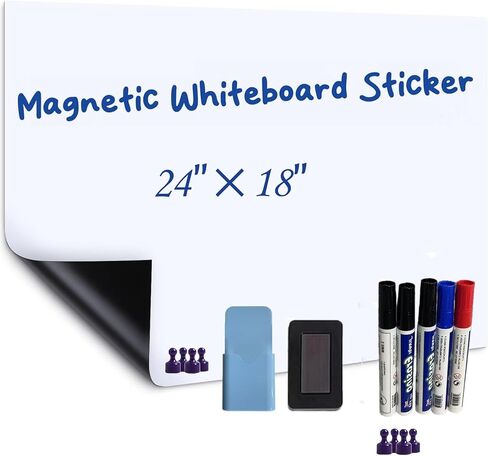 ملصق اللوحة البيضاء المغناطيسية - لوحة محو جافة للمادة اللاصقة لورقة الاتصال باللوحة البيضاء للوحة المكتب المغناطيسي الجاف (24 '' × 17 '') in Kuwait