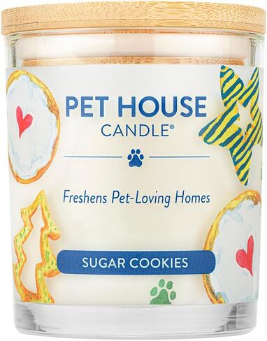 One Fur All Pet House Scented Candle, 9 OZ Glass Jar, 100% Plant-Based Soy Candle with a Cotton Wick, Clean Burning, Long Lasting Pet Odor Candles for Home, Sugar Cookies in Saudi Arabia