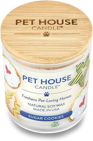 One Fur All Pet House Scented Candle, 9 OZ Glass Jar, 100% Plant-Based Soy Candle with a Cotton Wick, Clean Burning, Long Lasting Pet Odor Candles for Home, Sugar Cookies in Saudi Arabia