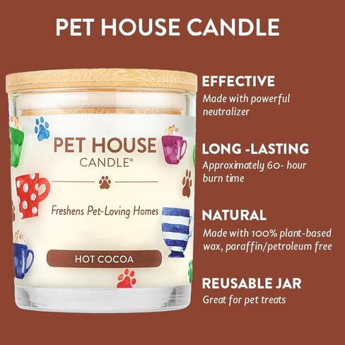 One Fur All Pet House Scented Candle, 9 OZ Glass Jar, 100% Plant-Based Soy Candle with a Cotton Wick, Clean Burning, Long Lasting Pet Odor Candles for Home, Sugar Cookies in Saudi Arabia