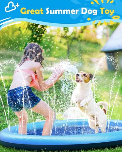 PENEAST DOG Splash Pad 51 "حمام سباحة للكلاب المضادة للانزلاق للكلاب الكبيرة 0.58 مم من ألعاب الكلب الكلب في الهواء الطلق - إكسسوارات الكلاب للكلاب الكبيرة in Kuwait