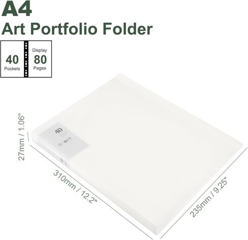 موثق M & G 30-pocket مع الأكمام البلاستيكية PP A4 (أبيض) ، مجلد محفظة فنية مع واقيات صفيحة واضحة ، عرض 60 صفحة لتنظيم المستندات ، 310x235x20mm in Saudi Arabia