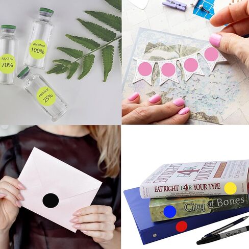 Royal Green Colored Labels 1" inch in 13 Assorted Colors - Sticker Dots 25mm one inch - 312 Pack in Kuwait