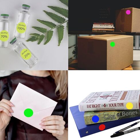 Royal Green Colored Labels 1" inch in 13 Assorted Colors - Sticker Dots 25mm one inch - 312 Pack in Kuwait