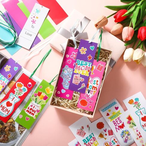 36 Sets Happy Mother's Day Craft Kit for Kids DIY Mom Bookmark Sticker Scenes Make Your Own Craft Gifts World's Best Mom Craft Bulk for Classroom School Home Mother's Day Party Favor Supplies in Saudi Arabia