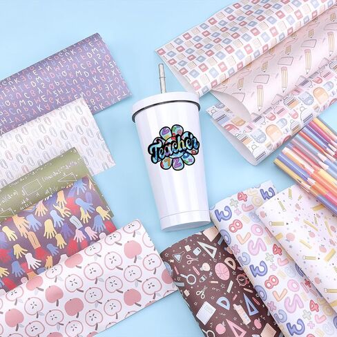 Tintnut Tie Dye Sublimation Transfer Paper - 12 Sheets 12inchesx10inches, Rainbow Sublimation Transfer Ink Sheets Compatible with Cricut for DIY MugsTumblers Key Chain T-Shirts in Saudi Arabia
