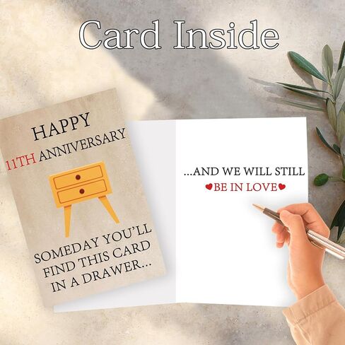 Happy 8 Year Anniversary Card for Him Her, Funny 8th Wedding Anniversary Card for Couple Husband Wife, Best Bronze Aday Gifts for Men Women, Sweet Valentines Gifts Ideas in Kuwait