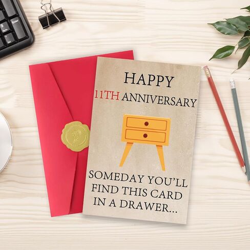 Happy 8 Year Anniversary Card for Him Her, Funny 8th Wedding Anniversary Card for Couple Husband Wife, Best Bronze Aday Gifts for Men Women, Sweet Valentines Gifts Ideas in Kuwait